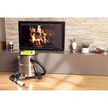 Odkurzacz kominkowy do popiołu mobilny nierdzewny z filtrem HEPA 1.2 kW 20 l