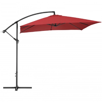 Parasol ogrodowy na wysięgniku kwadratowy 250 x 250 cm bordowy