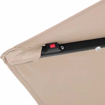 Parasol ogrodowy na wysięgniku okrągły z oświetleniem LED śr. 300 cm kremowy