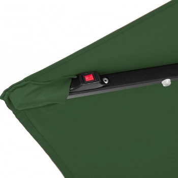 Parasol ogrodowy na wysięgniku okrągły z oświetleniem LED śr. 300 cm zielony