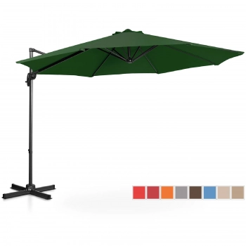 Parasol ogrodowy na wysięgniku okrągły śr. 300 cm zielony
