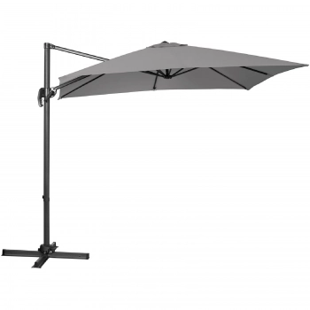 Parasol ogrodowy boczny na wysięgniku kwadratowy 250 x 250 cm ciemnoszary