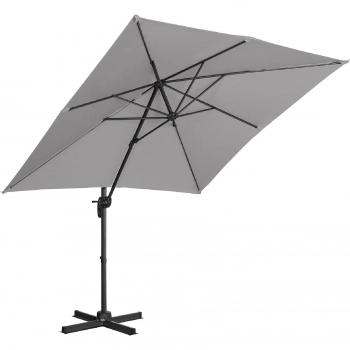 Parasol ogrodowy boczny na wysięgniku kwadratowy 250 x 250 cm ciemnoszary