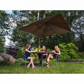 Parasol ogrodowy boczny na wysięgniku kwadratowy 250 x 250 cm brązowy