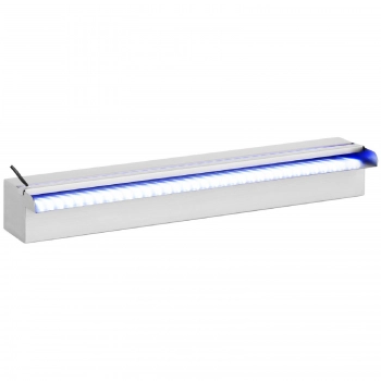 Wylewka wodospadu kaskada ze stali nierdzewnej do ogrodu stawu 60 cm LED