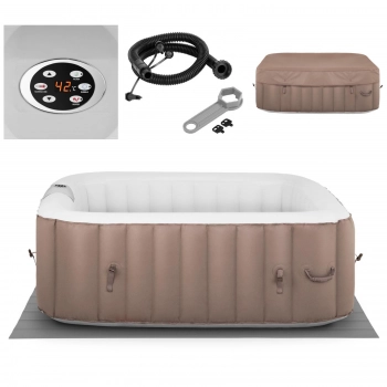 Jacuzzi ogrodowe dmuchane z masażem 6 osobowe 42C 900 l beżowo-białe