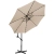 Parasol ogrodowy na wysięgniku okrągły z oświetleniem LED śr. 300 cm kremowy