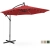 Parasol ogrodowy na wysięgniku okrągły z oświetleniem LED śr. 300 cm czerwony