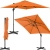 Parasol ogrodowy boczny na wysięgniku kwadratowy 250 x 250 cm pomarańczowy