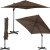 Parasol ogrodowy boczny na wysięgniku kwadratowy 250 x 250 cm brązowy