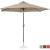 Parasol ogrodowy okrągły uchylny z korbką oświetleniem LED śr. 300 cm kremowy