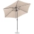 Parasol ogrodowy okrągły uchylny z korbką oświetleniem LED śr. 300 cm kremowy