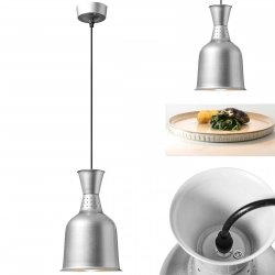 Lampa grzewcza do potraw na podczerwień IR wisząca srebrna śr. 18.5 cm 250 W