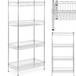 Regał druciany metalowy do magazynu garderoby 4 kosze 90 x 45 x 180 cm do 200 kg