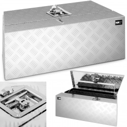 Skrzynka narzędziowa transportowa aluminiowa zamykana na klucz 75 l 75 x 25 x 40 cm