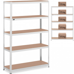 Regał magazynowy metalowy 5 półek do 875 kg 120 x 40 x 180 cm szary