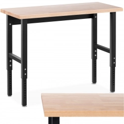 Stół warsztatowy regulowany z drewnianym blatem 680 kg 122 x 51 cm