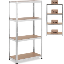 Regał magazynowy metalowy 4 półki 320 kg 80 x 40 x 160 cm szary