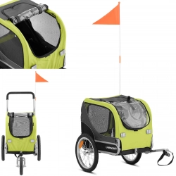 Przyczepka rowerowa transportowa dla psów zwierząt do 20 kg + plandeka