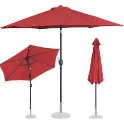 Parasol ogrodowy tarasowy okrągły uchylny z korbką śr. 270 cm bordowy