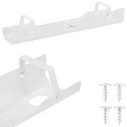 Półka maskownica organizer na kable pod biurko 600x135x108 mm BIAŁA