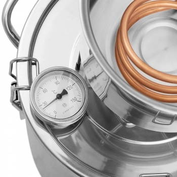 Destylator destylarka nierdzewna z miedzianą spiralą termometrem 12 l