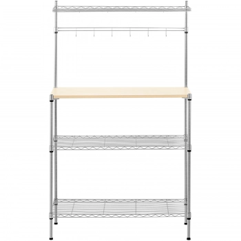 Regał druciany metalowy do kuchni magazynu 4 półki haczyki 90 x 35 x 152 cm do 121 kg