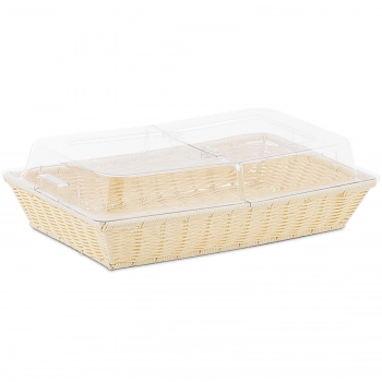 Kosz ekspozycyjny bufetowy na pieczywo owoce z pokrywką 530 x 328 x 140 mm