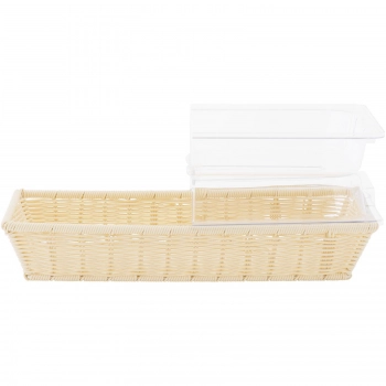 Kosz ekspozycyjny bufetowy na pieczywo owoce z pokrywką 530 x 328 x 140 mm