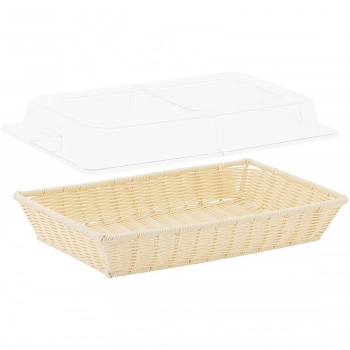 Kosz ekspozycyjny bufetowy na pieczywo owoce z pokrywką 530 x 328 x 140 mm
