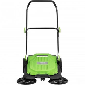 Zamiatarka ręczna magazynowa do piasku liści kostki 2 szczotki 20 l 65 cm