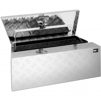 Skrzynka narzędziowa transportowa aluminiowa zamykana na klucz 75 l 75 x 25 x 40 cm