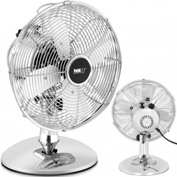 Wentylator wiatrak biurkowy stołowy śr. 295 mm 3 prędkości 30 W srebrny