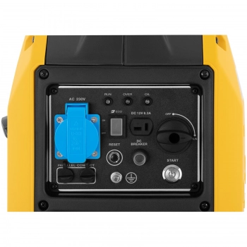 Agregat prądotwórczy generator prądu przenośny z rozrusznikiem elektrycznym 4 l 12 V 230 V 2100 W