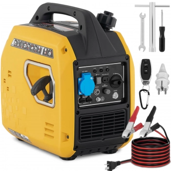 Agregat prądotwórczy generator prądu przenośny z rozrusznikiem elektrycznym 4 l 12 V 230 V 2100 W