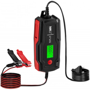 Prostownik samochodowy automatyczny do ładowania akumulatorów LCD 70 W 12 V 4 A
