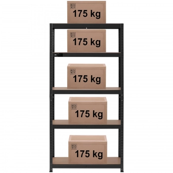 Regał magazynowy metalowy 5 półek 875 kg 90 x 40 x 180 cm szaroniebieski