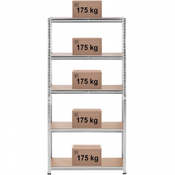 Regał magazynowy metalowy 5 półek 875 kg 90 x 40 x 180 cm szary