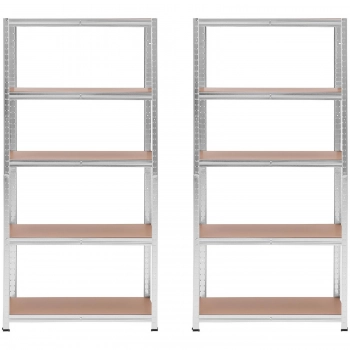 Regał magazynowy metalowy 5 półek 875 kg 90 x 40 x 180 cm szary 2 szt.