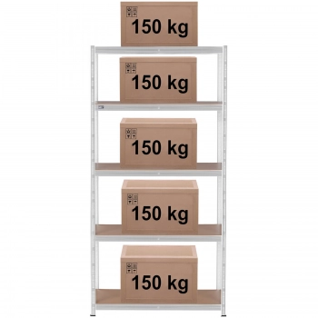 Regał magazynowy metalowy 5 półek 750 kg 100 x 50 x 197 cm szary