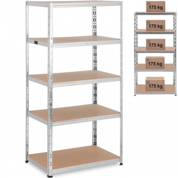 Regał magazynowy metalowy 5 półek 875 kg 90 x 60 x 180 cm szary