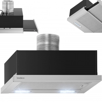 Okap kuchenny teleskopowy podszafkowy do zabudowy STAL LED 301.6 m3/h 60 cm