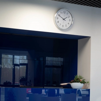Zegar ścienny radiowy okrągły do biura salonu nietykający XXL śr. 50 cm