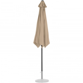 Półparasol przyścienny balkonowy tarasowy półokrągły 270 x 135 cm szarobrązowy