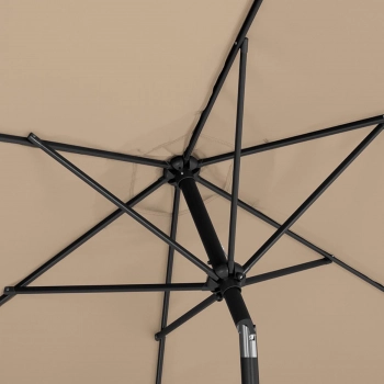 Parasol ogrodowy okrągły duży uchylny z korbką śr. 300 cm szarobrązowy
