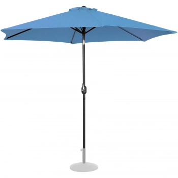 Parasol ogrodowy okrągły duży uchylny z korbką śr. 300 cm niebieski