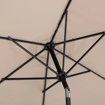 Parasol ogrodowy okrągły duży uchylny z korbką śr. 300 cm kremowy