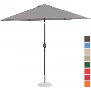 Parasol ogrodowy tarasowy okrągły uchylny z korbką śr. 270 cm ciemnoszary