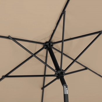 Parasol ogrodowy tarasowy okrągły uchylny z korbką śr. 270 cm szarobrązowy