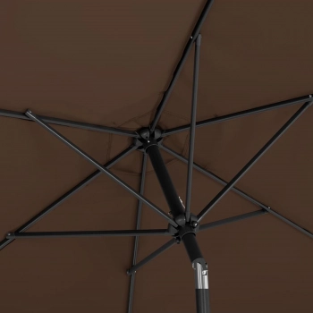 Parasol ogrodowy tarasowy okrągły uchylny z korbką śr. 270 cm brązowy